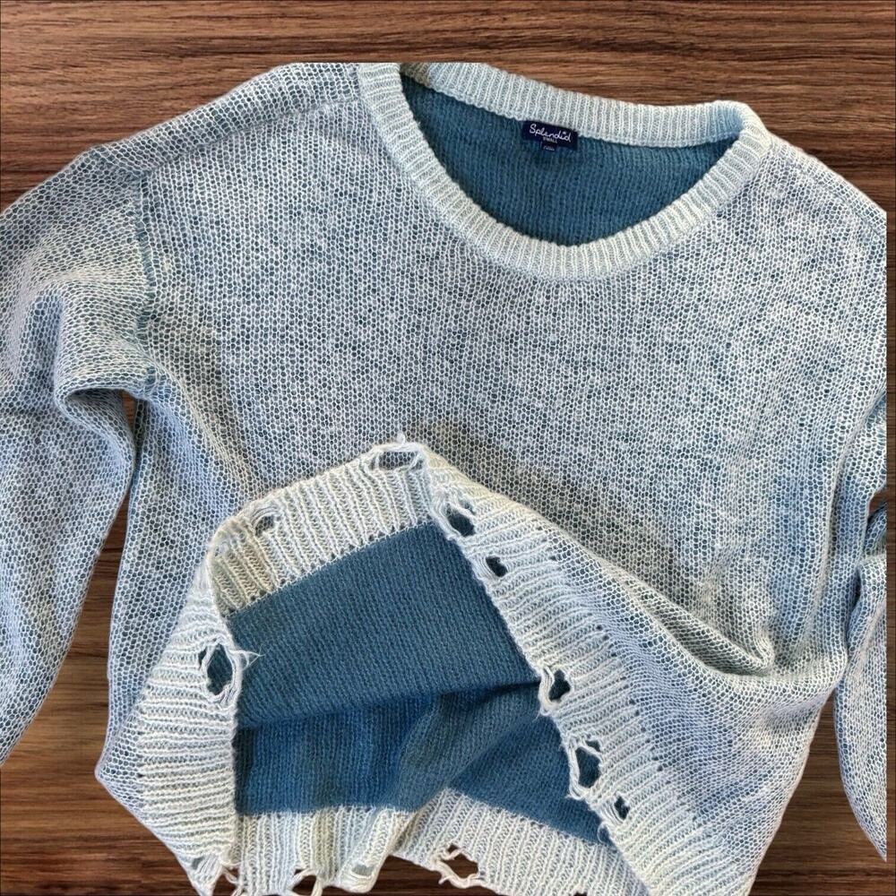 Splendid Marina Oversized Mohair Blend Sweater Seafoam Spruce Size S Womens $168